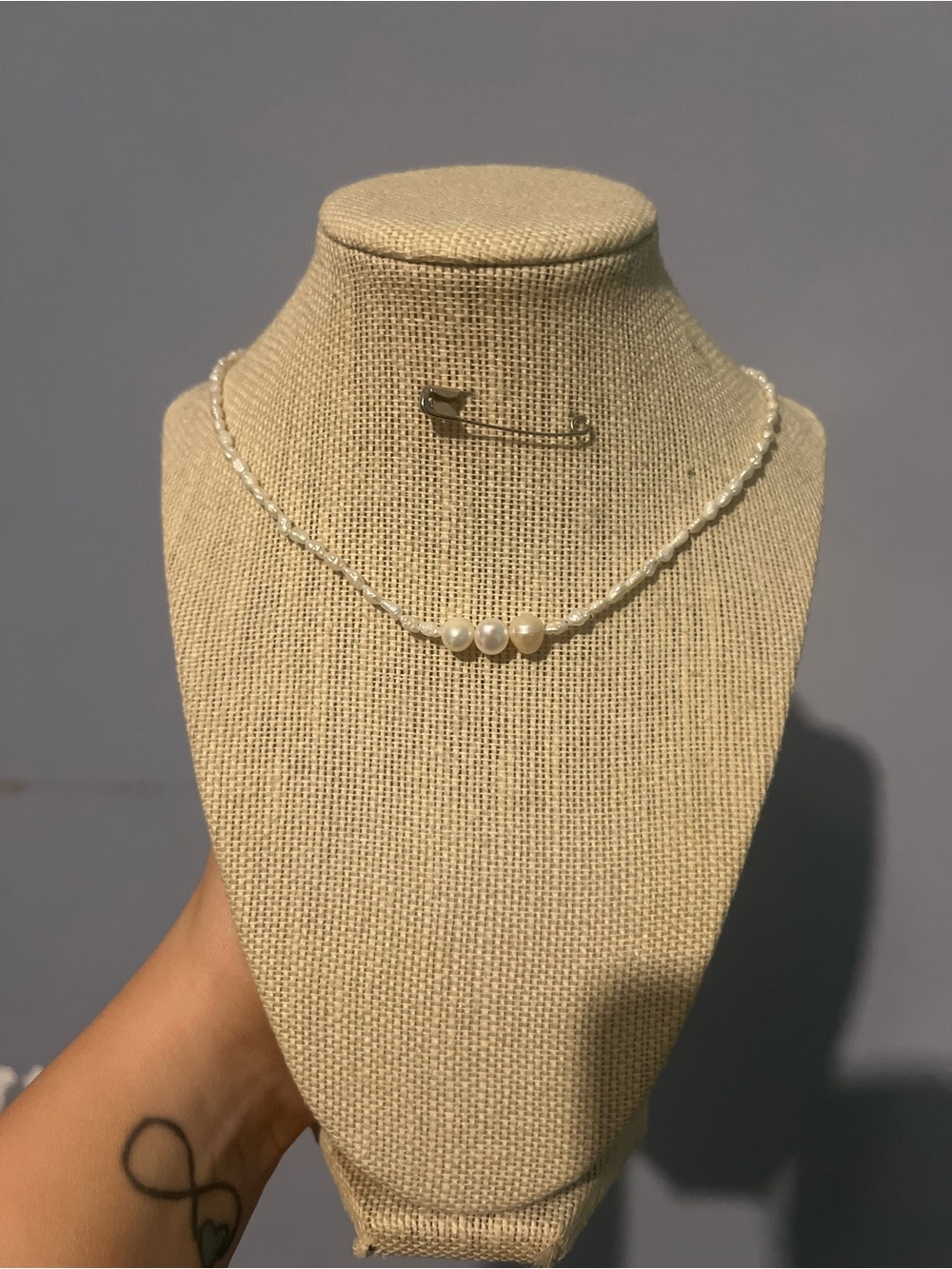 #185. Handmade Freshwater Pearl Bead Choker Necklace